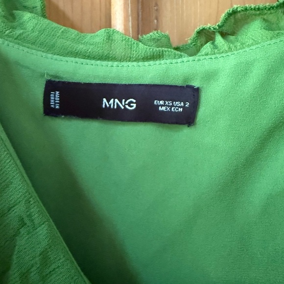 Mango Green ruffled Asymmetrical Dress - Picture 3 of 10